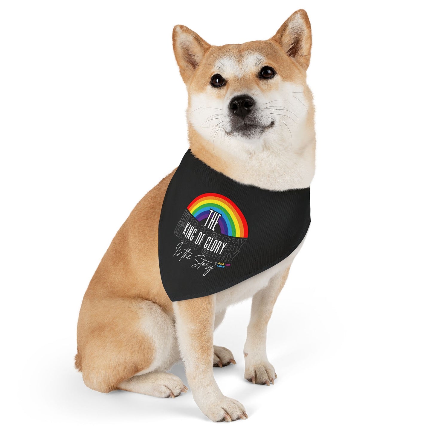 God Links The King of Glory Rainbow Pet Bandana Collar - Stylish Dog Accessory Large, XL