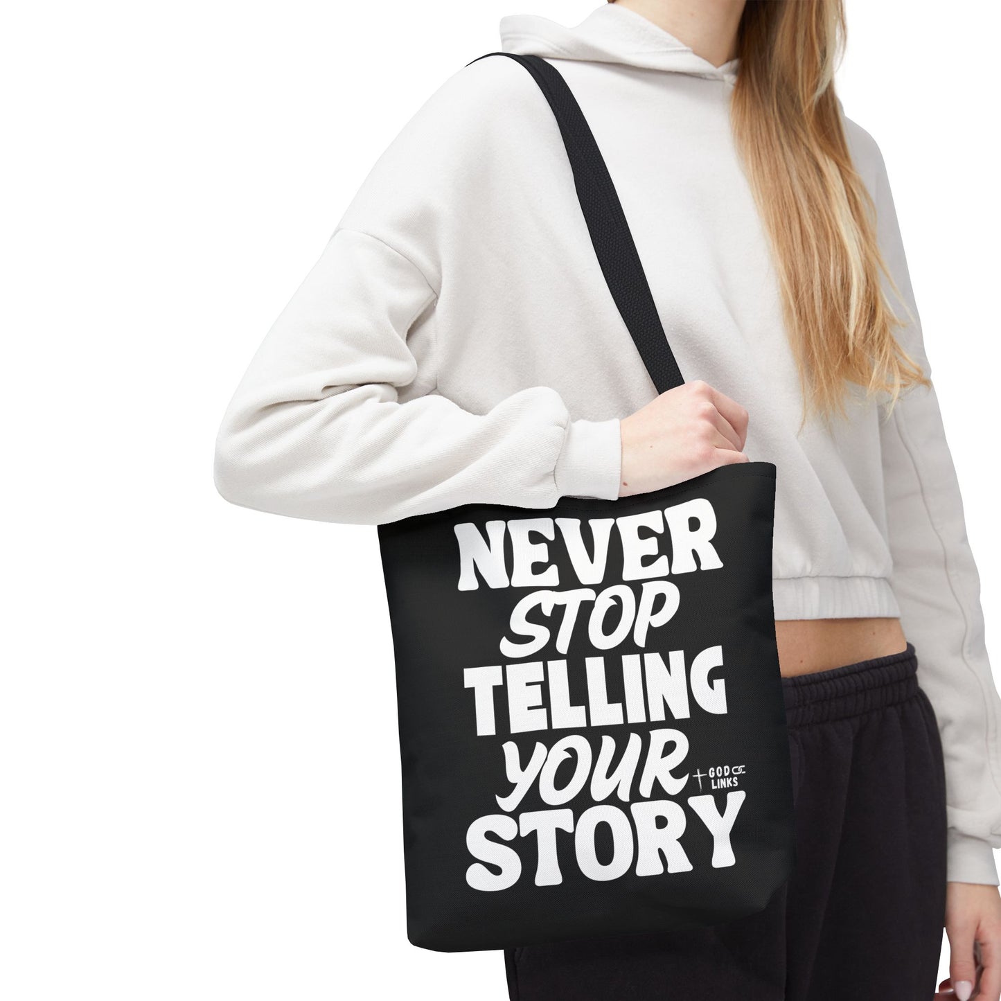Never Stop Telling Your Story Bag for Everyday Use, Gift for Writers, Students, or Creatives | Perfect for Birthdays, Graduations