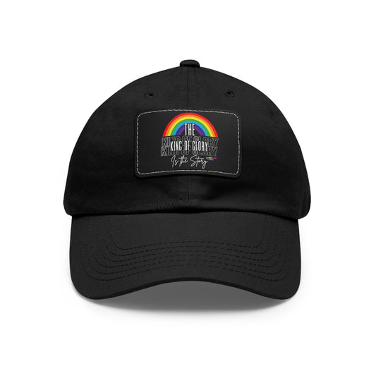 God Links Rainbow Leather Patch Dad Hat - The King of Glory!