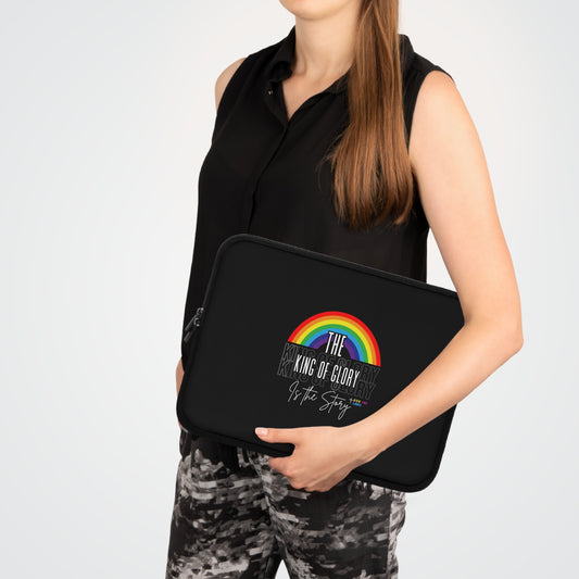 God Links Rainbow Laptop Sleeve – "THE KING OF GLORY Is the Story" Design