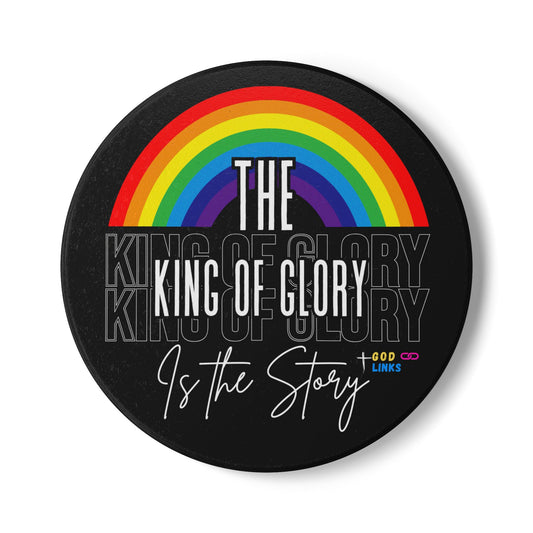 Rainbow Ceramic Coaster - 'The King of Glory' Inspirational