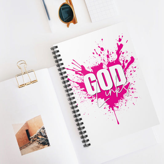 God Links Spiral Notebook – Ruled Line with Vibrant Pink Design