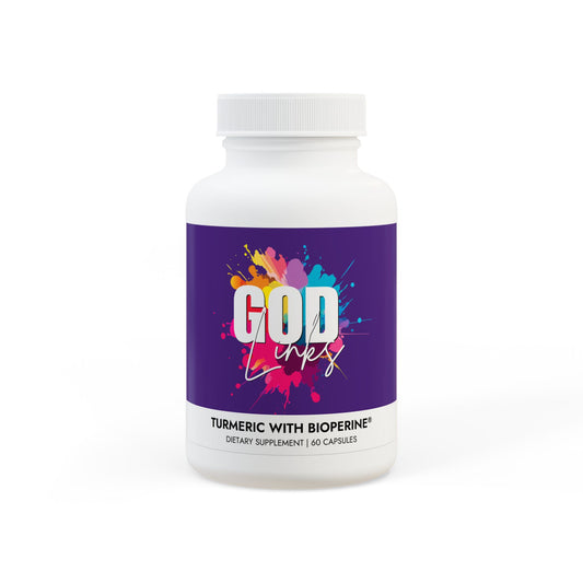God Links Turmeric with BioPerine® (Black Pepper Fruit Extract) Supplement (60 Capsules)